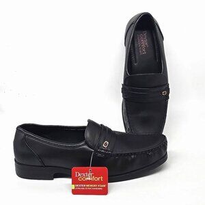 Dexter Comfort Black Memory Foam Faux Leather Formal Loafers Men's Size 9.5